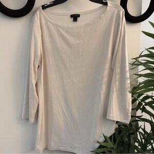 Ann Taylor Factory Women's Cream Long Sleeve Top